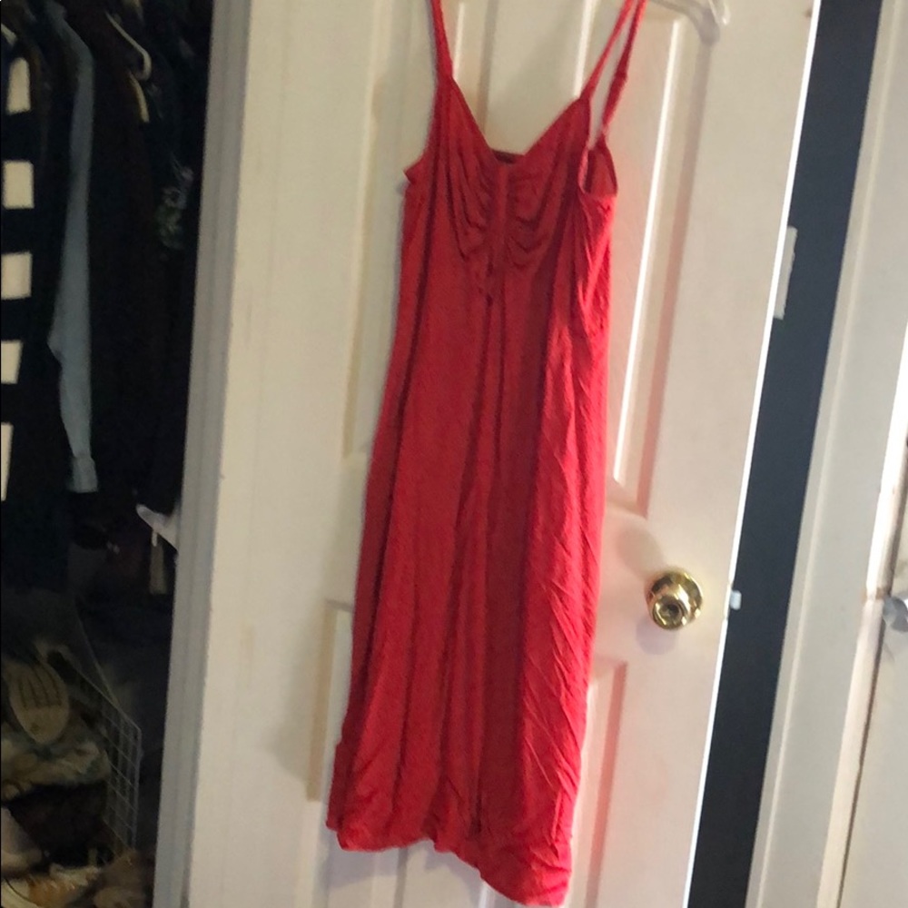 Express red polka dot dress